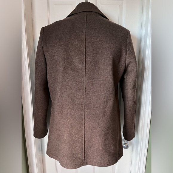 Mens Kennth Cole Reaction Double Breast Dress Peacoat Chocolate Brown EUC - Picture 6 of 15